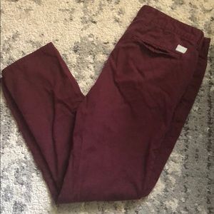 Burgundy red bullhead Dillon skinny chinos 32x30